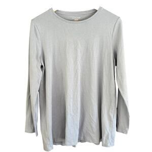 Eileen Fisher Tunic Tee M Blue Top Blouse Shirt Capsule Minimalist Organic